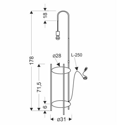 Lampa podłogowa półka czarno-zielona Walk 51-00033