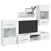 vidaXL 5-cz. zestaw mebli do salonu, oświetlenie LED, biały