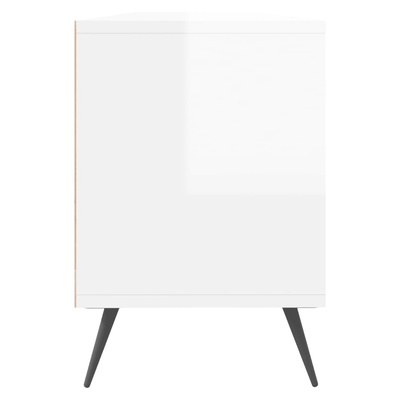 vidaXL Szafka pod TV, wysoki połysk, biała, 150x30x44,5 cm
