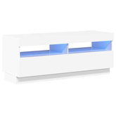 Szafka TV z oświetleniem LED, biel z połyskiem, 100x35x40 cm