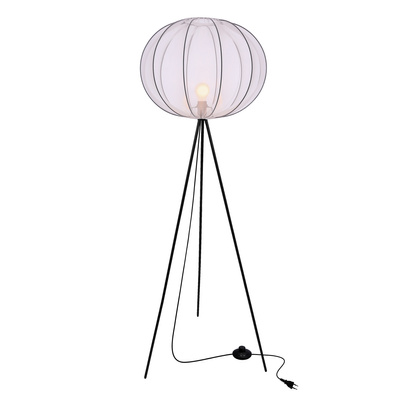 MELLOW lampa podłogowa czarny 1x40W E27 abażur 52 biały kula 51-40879
