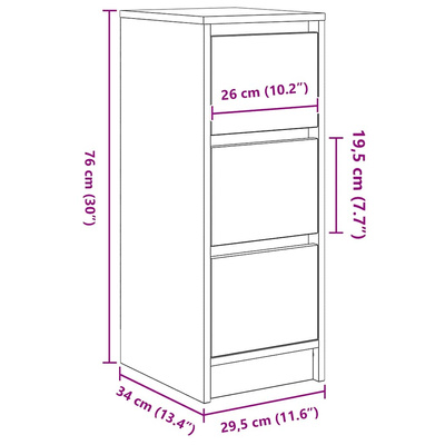 Komoda Artisan Dąb 29,5x34x76 cm Drewno klejone