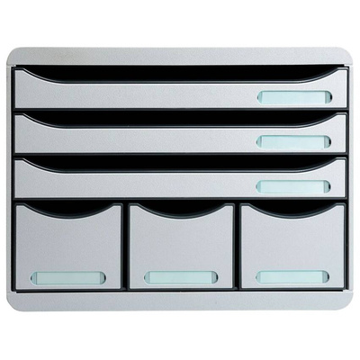 Exacompta Organizer na biurko Maxi z 6 szufladami, jasnoszary