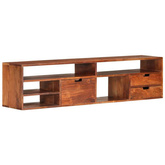 vidaXL Szafka pod TV, 140x30x35 cm, lite drewno akacjowe