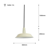 Lampa Wisząca Retro Loft Biała 36cm E27 Abruzzo Grote