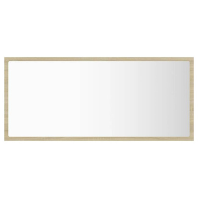 vidaXL Lustro łazienkowe LED, kolor dąb sonoma, 90x8,5x37 cm, akryl