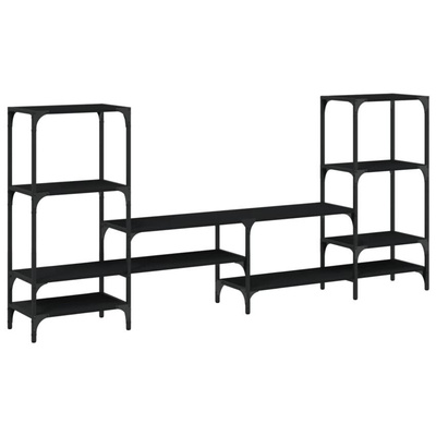 vidaXL Szafka pod TV, czarna, 206,5x28,5x95 cm