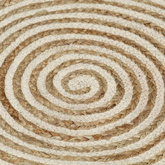 vidaXL Dywanik ręcznie wykonany z juty, spiralny wzór, biały, 150 cm