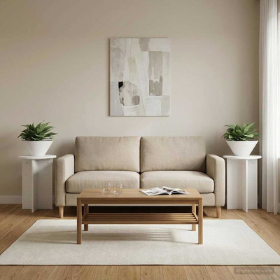 Stojak na rośliny 2 pcs Biały ?40 x 40 cm Drewno inżynieryjne