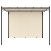 Altana ogrodowa z zasłoną boczną, 3 x 3 x 2,25 m, kremowa