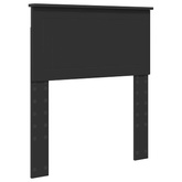 Ramka łóżka Czarny i Srebrny 75 x 190 cm Drewno inżynieryjne