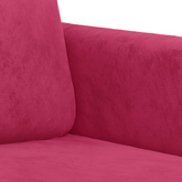 Sofa 2-osobowa, winna czerwień, 140 cm, tapicerowana aksamitem