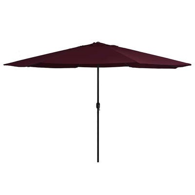 Parasol ogrodowy na metalowym słupku, 390 cm, bordowy