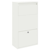 Skrzynka na przesyłki z drzwiami Biały 44 x 22 x 82 cm Stal
