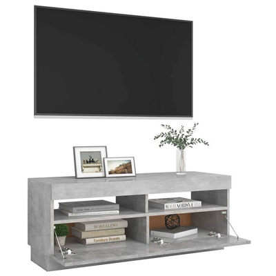 vidaXL Szafka pod TV z oświetleniem LED, szarość betonu, 100x35x40 cm