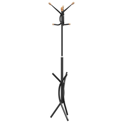 Stojący wieszak na płaszcze, czarny, 176 cm, malowane żelazo