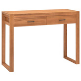 vidaXL Biurko z 2 szufladami, 100x40x75 cm, drewno tekowe model standard