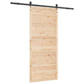 Drzwi przesuwne 100 x 208 cm Lite drewno sosnowe naturalny