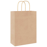 Torby papierowe 250 szt. z uchwytami Brązowe 26x12x35 cm