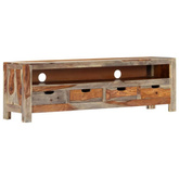 vidaXL Szafka pod TV z litego drewna sheesham, 130 x 30 x 40 cm