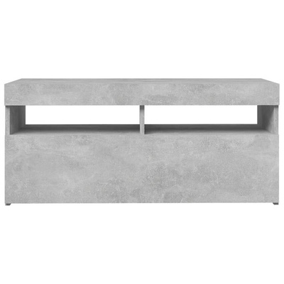 vidaXL Szafka pod TV z oświetleniem LED, szarość betonu, 90x35x40 cm