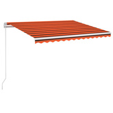 Ręcznie zwijana markiza z LED, 350x250 cm, pomarańczowo-brązowa