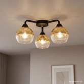 Lampa sufitowa czarno-złota szklane klosze 3x60W Cromina Gold Candellux 98-57273