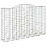 Kosze gabionowe, 9 szt, 300x50x180/200 cm, galwanizowane żelazo