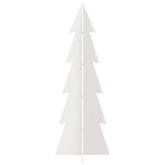 Drewniana choinka do udekorowania, biała, 112 cm, sosnowa