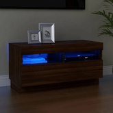 vidaXL Szafka pod TV z oświetleniem LED, brązowy dąb, 80x35x40 cm