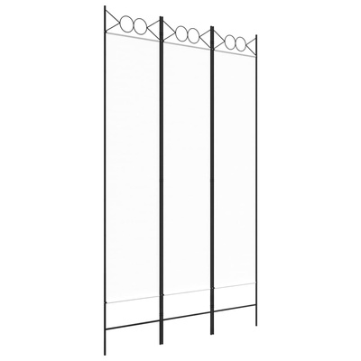 Parawan 3-panelowy, biały, 120x200 cm, tkanina