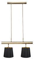 Lampa wisząca patyna podwójna czarny abażur 2x60W Milonga Candellu 32-53558