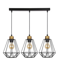Lampa wisząca listwa czarno-złota 3 Primo 33-00231