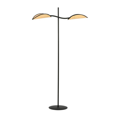 Lampa stojąca LOTUS LP2 BLACK/RATTAN
