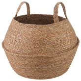 Doniczka z uchwytami naturalny ? 45 x 36 cm 100% Trawa morska