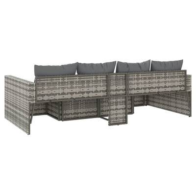 vidaXL 2-cz. zestaw wypoczynkowy do ogrodu, poduszki, szary, rattan PE model standard
