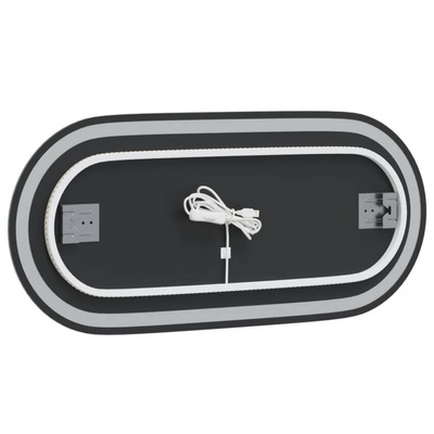 vidaXL Lustro łazienkowe z LED, 80x35 cm, owalne