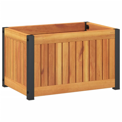 Donica ogrodowa, 45x30x27,5 cm, lite drewno akacjowe i stal