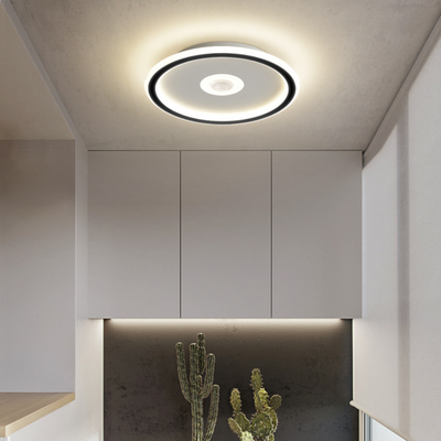 Plafon LED okrągły Abigali Slim Motion 24W z regulowanym czujnikiem ruchu PIR 4000K czarny