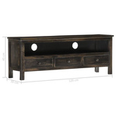 vidaXL Szafka pod TV, czarna, 120 x 30 x 45 cm, lite drewno mango