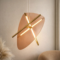 Lampa wisząca Relax szklana w kształcie zegara z kloszem bursztynowym LED 15W 3000K do salonu
