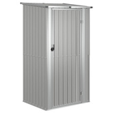 Szopa ogrodowa, szara, 118,5x97x209,5 cm, stal galwanizowana