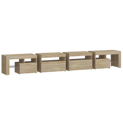 vidaXL Szafka pod TV z oświetleniem LED, dąb sonoma, 260x36,5x40 cm