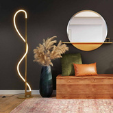 Nowoczesna Lampa podłogowa Złota LED 30W 3000K Abruzzo Spirali