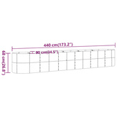 vidaXL Podwyższona donica, malowana proszkowo stal 440x80x68 cm