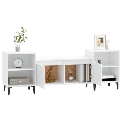 vidaXL Szafka pod TV, biała, 80x36x50 cm, materiał drewnopochodny wariant 9