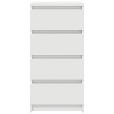 Komoda Biała 37,5x35x76 cm Drewno klejone