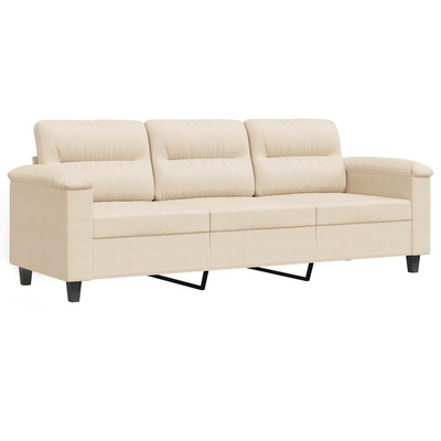3-osobowa sofa, beżowy, 180 cm, tapicerowana mikrofibrą