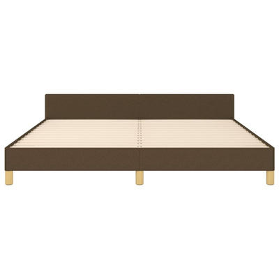 vidaXL Rama łóżka z zagłówkiem, ciemnobrązowa 180x200 cm obita tkaniną model standard