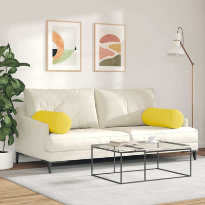 Poduszki Wałkowe 2 pcs Jasnożółty ? 25 x 70 cm tkanina